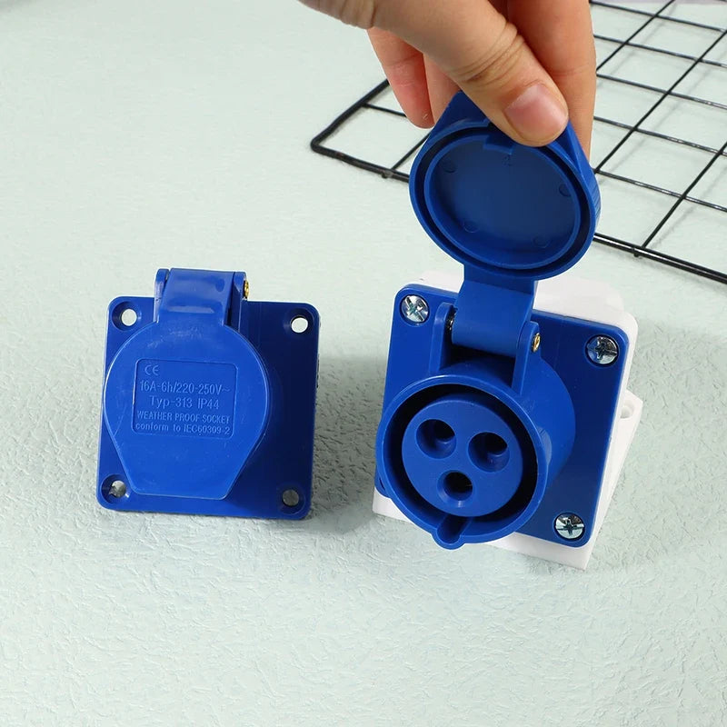 220V 16A 3 Pin Industrial Waterproof Plugs Socket Male Female