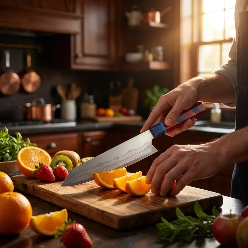 COOKCRAZE Damascus Steel Chef Knife | Glow Handle | 205mm