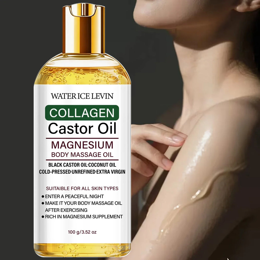 Cold-Pressed Castor Oil Body Massage Oil | Collagen & Magnesium