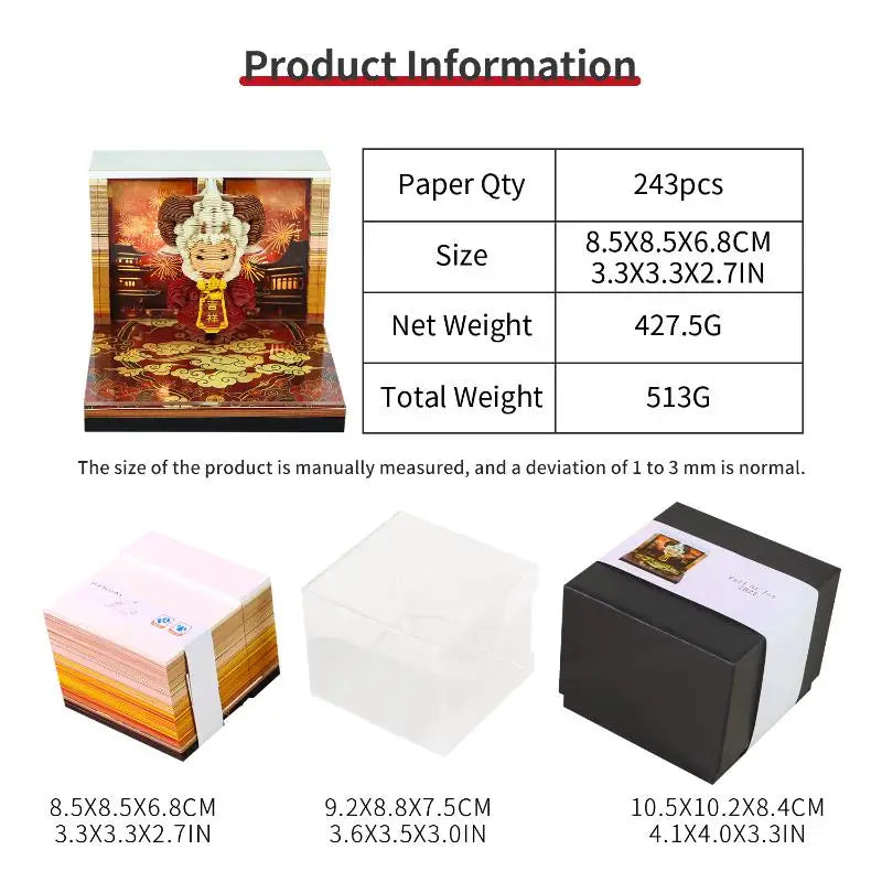 2027 LED Desk Calendar 3D Tear-Away Paper Art | Gift & Decor