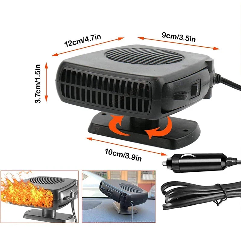 2-in-1 Car Windshield Defroster & Cooling Fan | 12V/24V