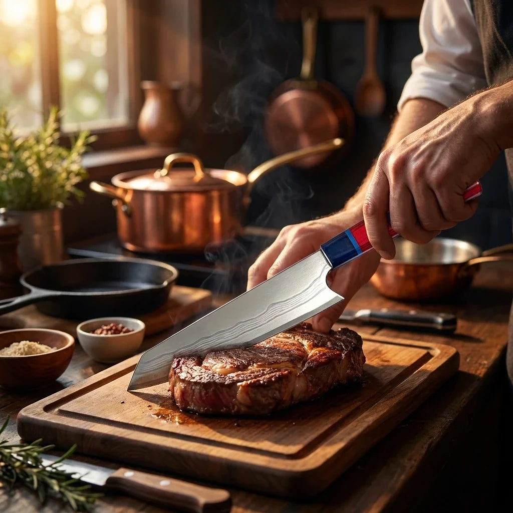 COOKCRAZE Damascus Steel Chef Knife | Glow Handle | 205mm