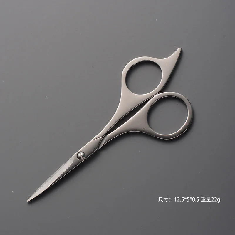 Serrated Stainless Steel Grooming Scissors – Beard & Eyebrow