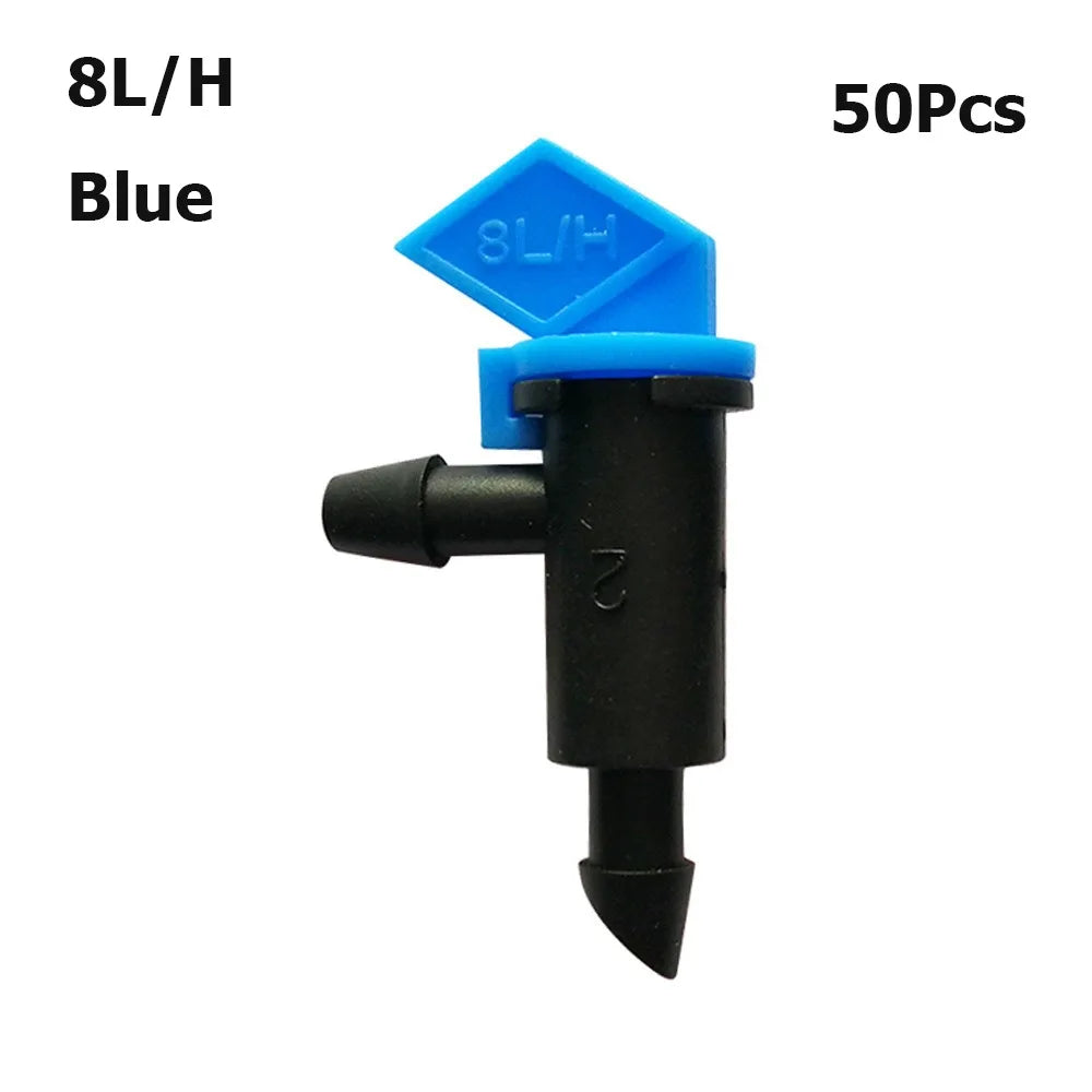 50pcs Adjustable Drip Emitters 4/8/16L/H | Garden Irrigation