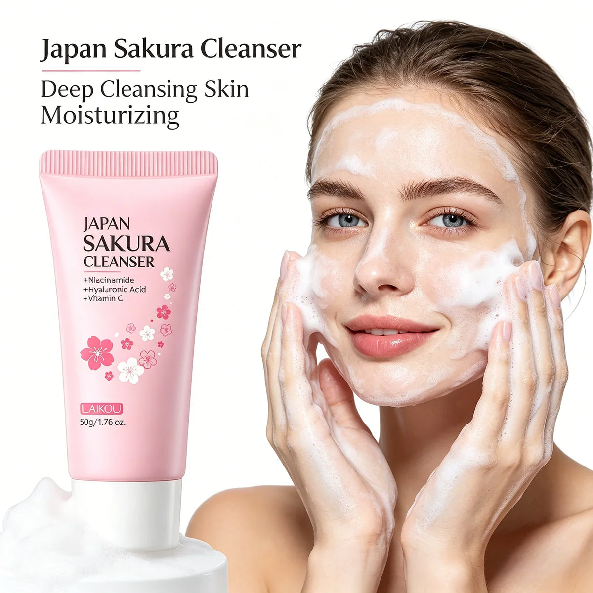Laikou Sakura Facial Cleanser 50g – Oil Control & Brightening