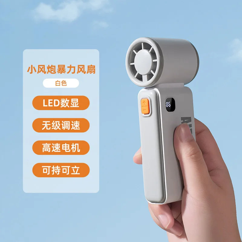 URGGU Mini Handheld Fan – USB Rechargeable, Digital Display