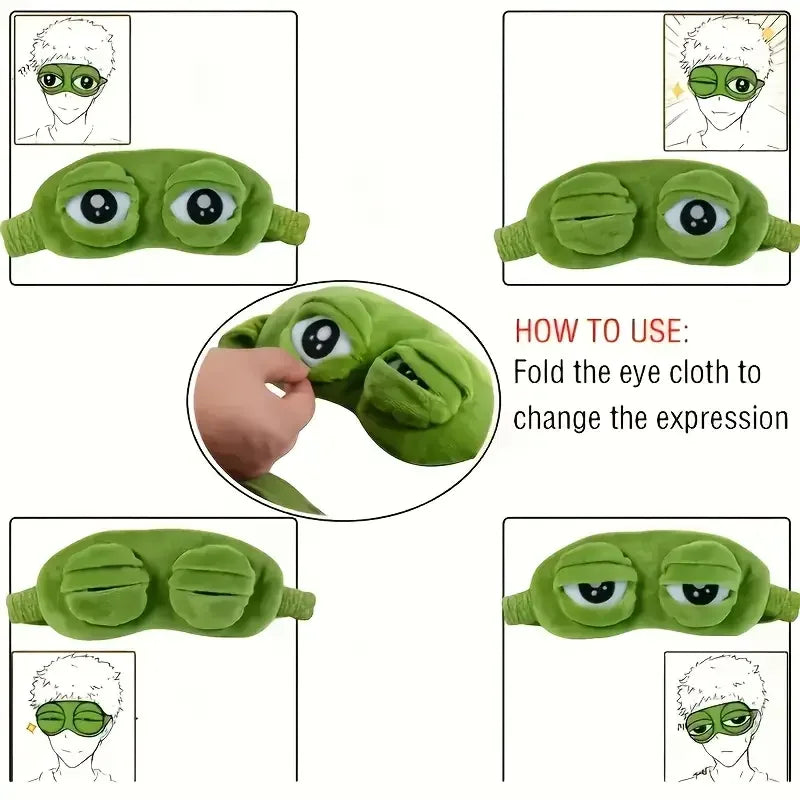 3D Frog Sleep Mask – Soft Light-Blocking Eye Mask for Travel