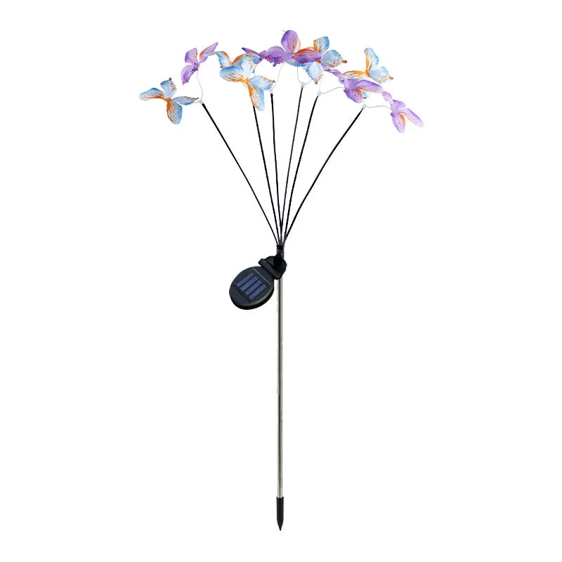 Solar-powered Butterfly Ground Insert Light Artificial Flower Outdoor