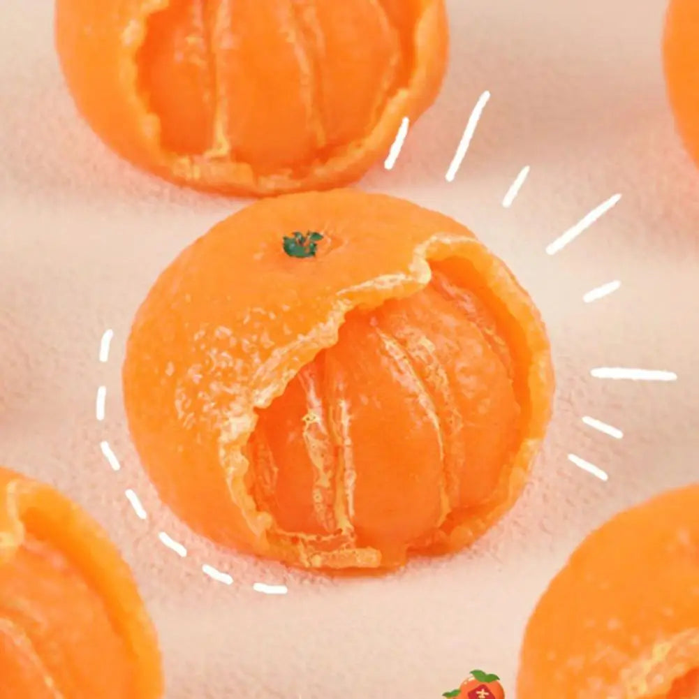 Orange Peeled Tangerine Squishy Fidget Toy with Keychain