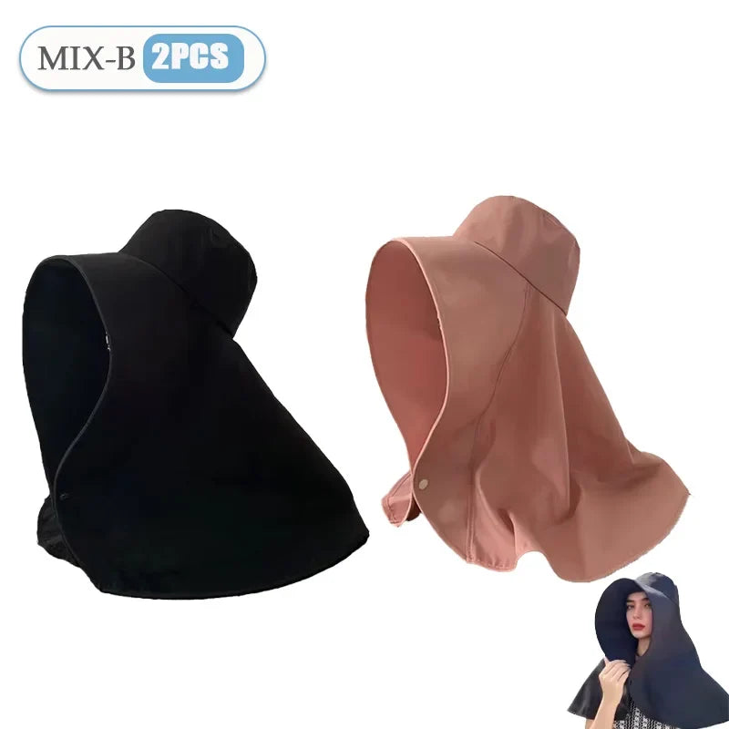 Women's Wide Brim Sun Hat – UV Face Cover & Neck Flap