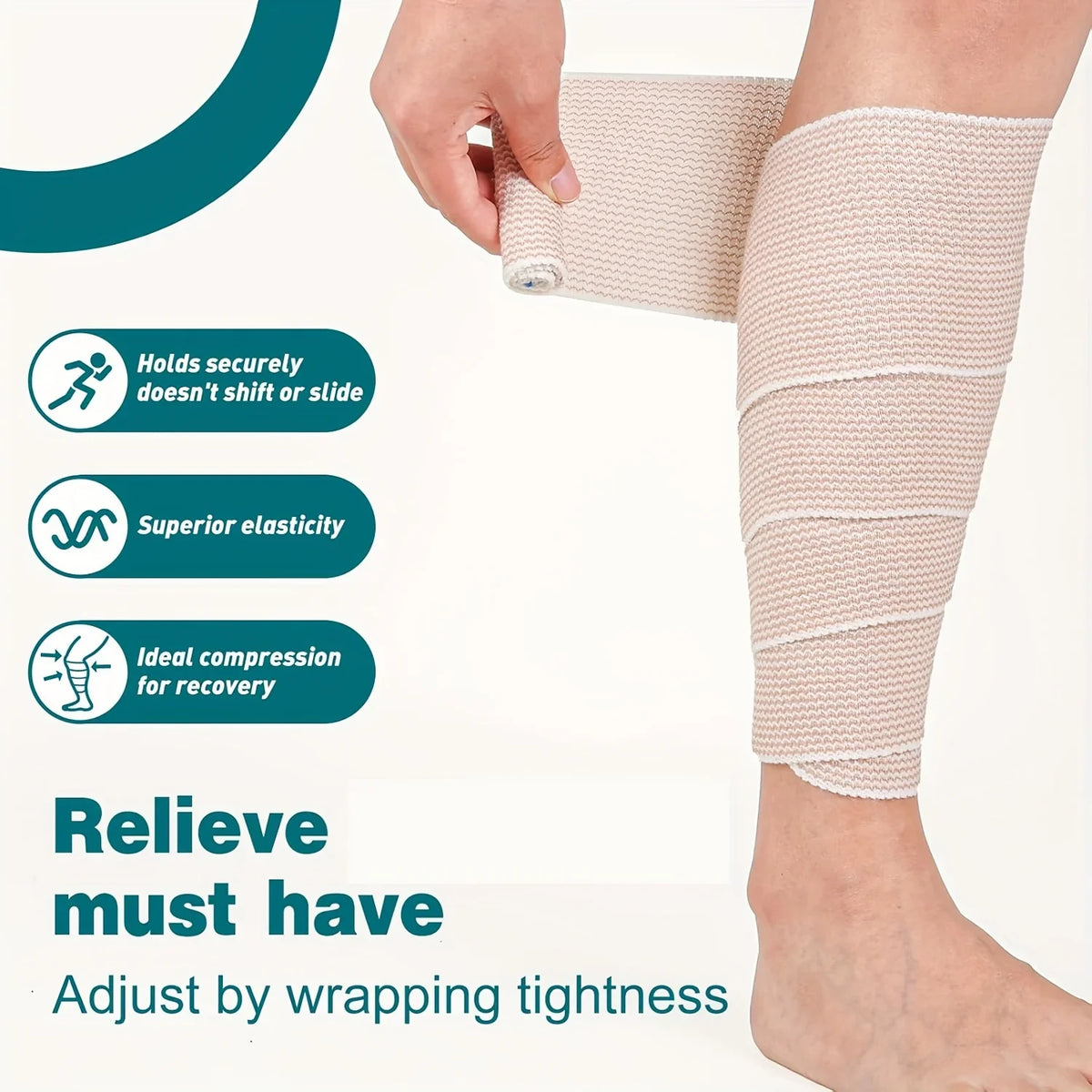2-Pack Elastic Compression Wrap Bandage – Knee, Ankle & Wrist