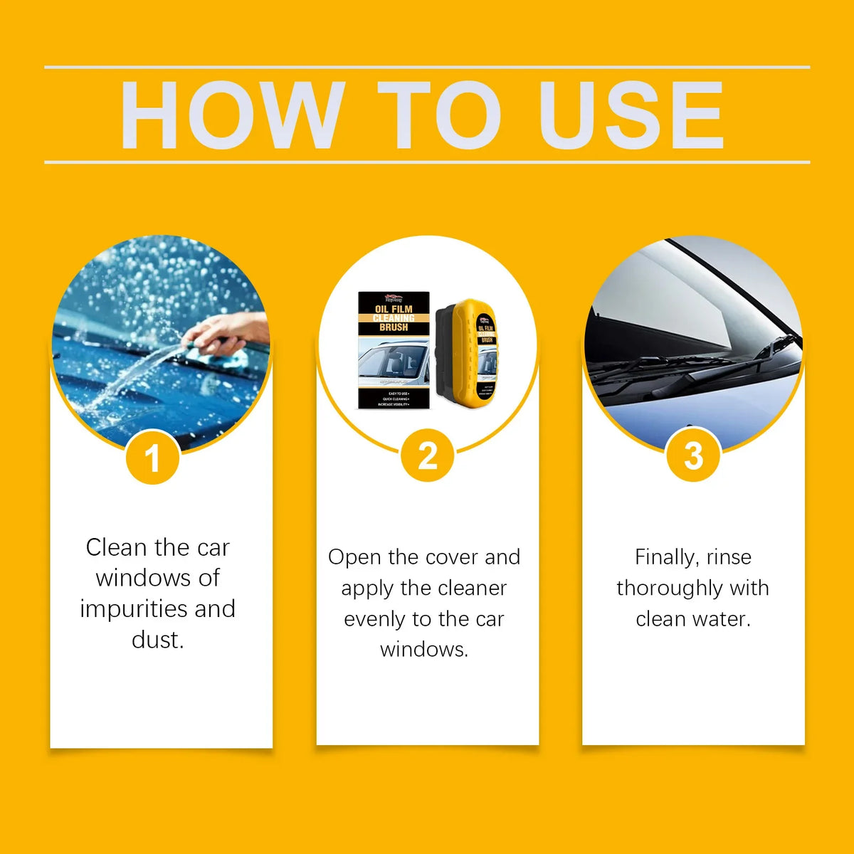 RayHong Car Windshield Oil Film Remover Brush | Glass Cleaner