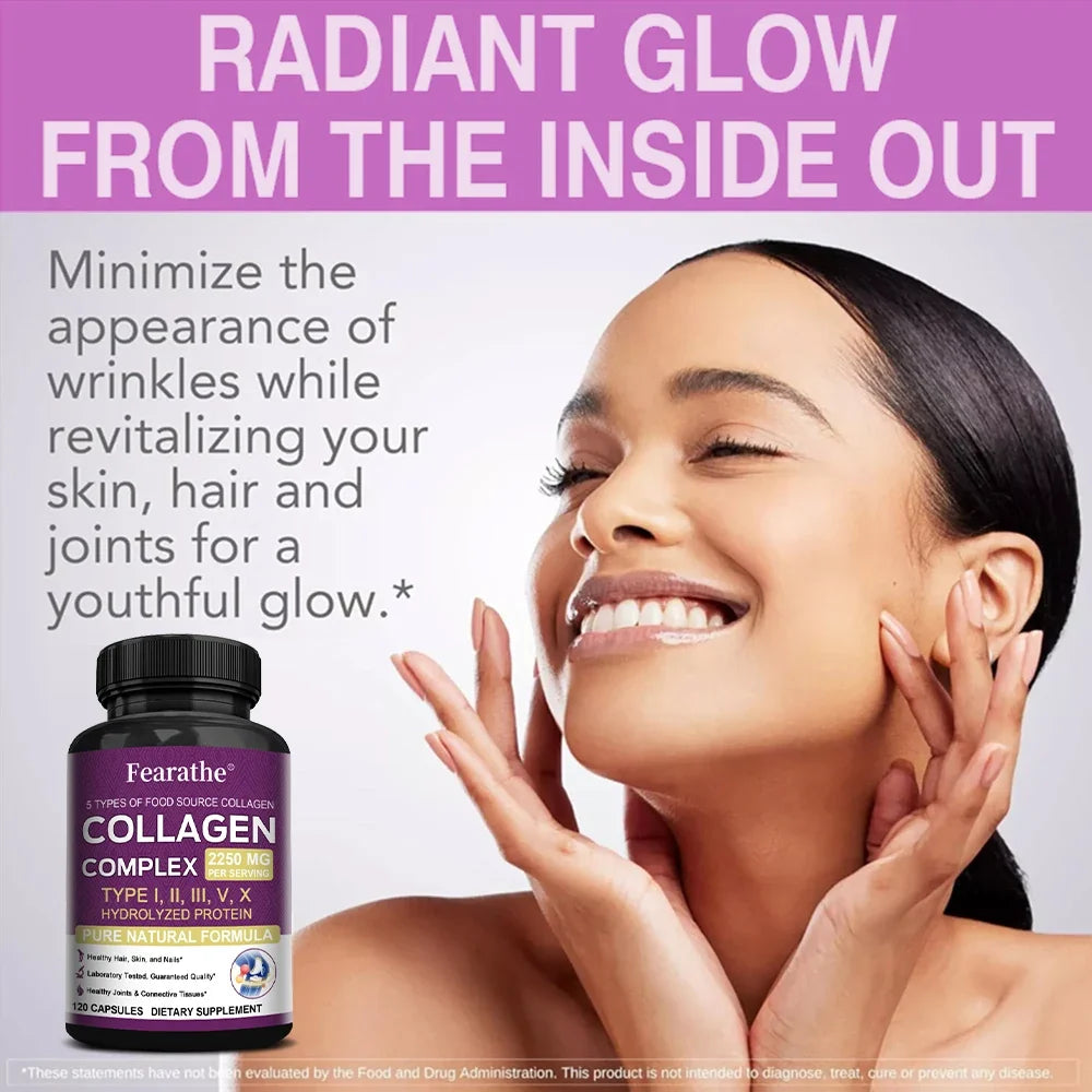 Multi-Collagen Capsules Types I II III V X – Skin, Hair & Nails