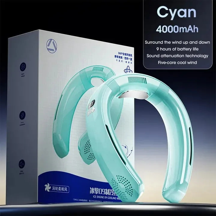 Bladeless Neck Fan Wireless USB Rechargeable 4000mAh | 3-Speed