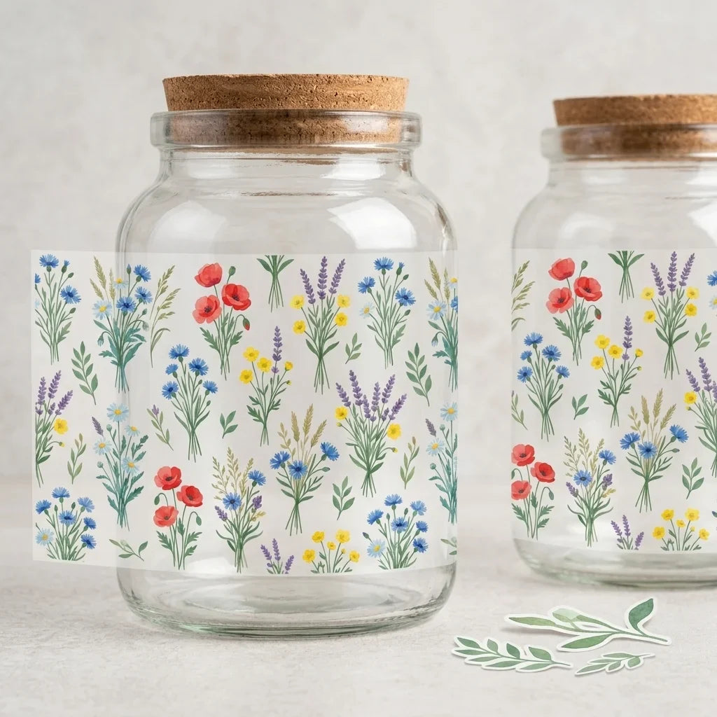 Wildflower UV DTF Transfer Sticker | Waterproof Floral Decal