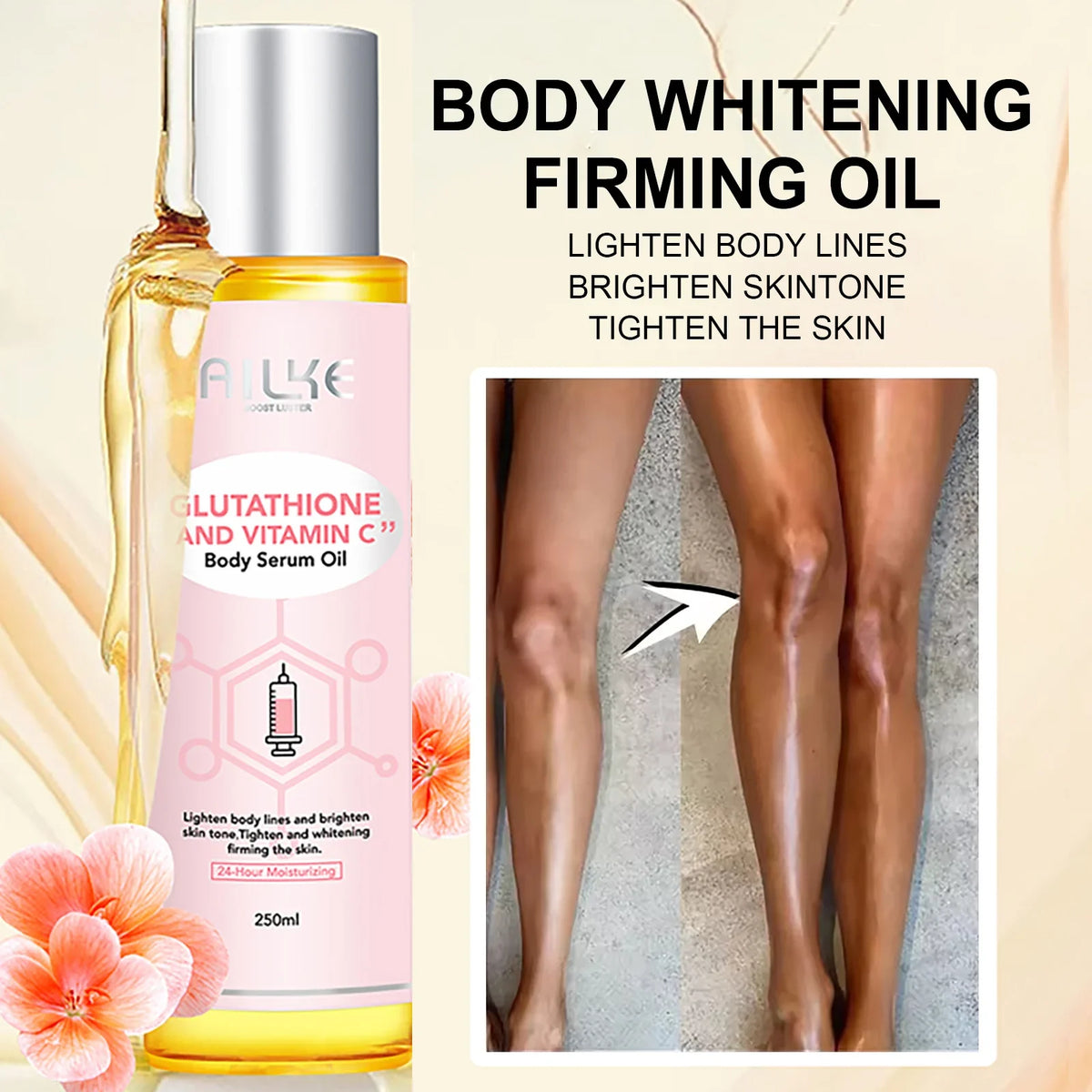 AILKE Vitamin C & Glutathione Brightening Body Oil 250ml