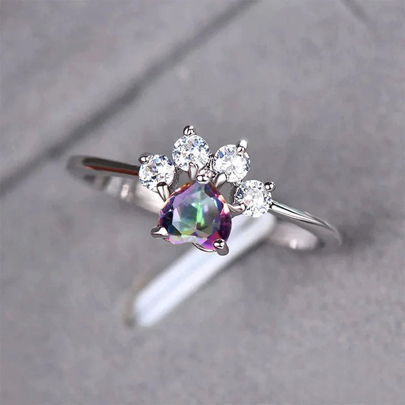 Huitan Cubic Zirconia Silver Ring – Women's Wedding Band