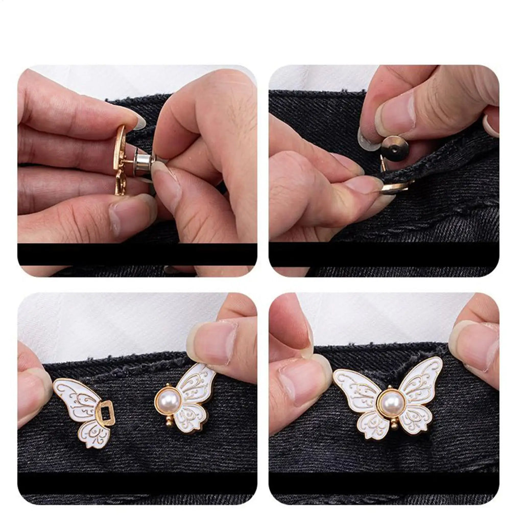 8-Pc Butterfly Alloy Waist Tightener Clips – No-Sew Fit