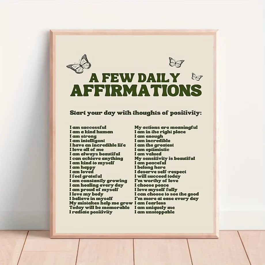 Self-Love Quotes Canvas Wall Art Print | Inspirational Decor