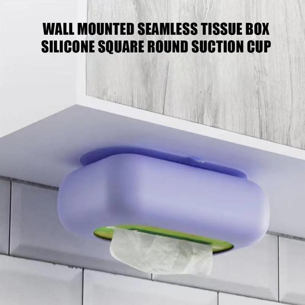 Silicone Suction Cup Tissue Box Large Capacity Desktop Drawer