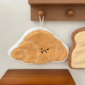 Cartoon Bread Coral Velvet Hand Towel with Hanging Loop