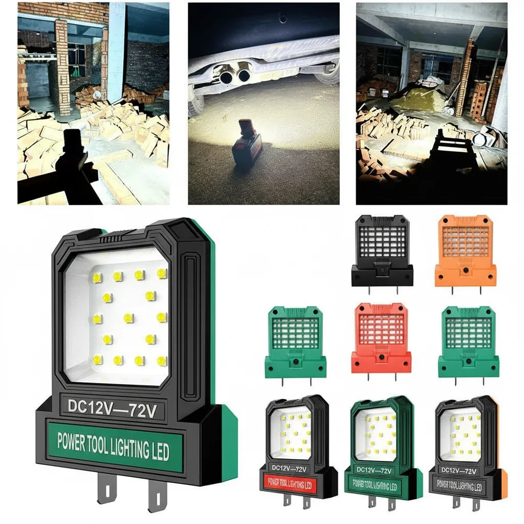 Portable LED Work Light – Power Tool Battery Adapter 12V–85V
