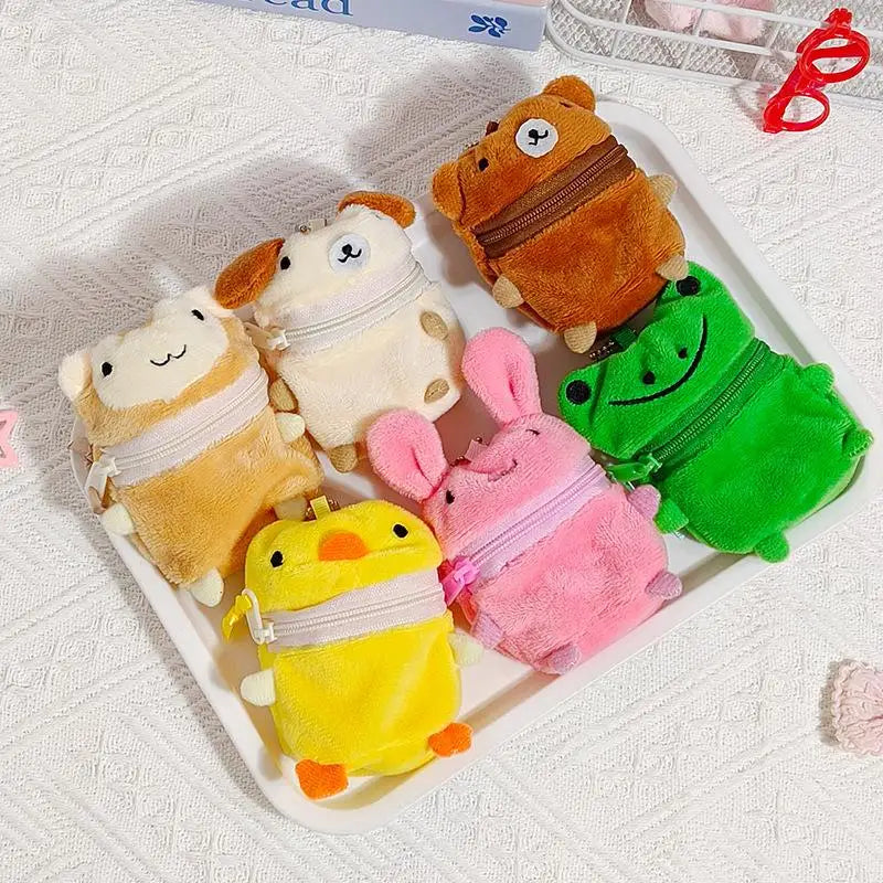 Mini Fluffy Rabbit Plush Coin Purse Keychain – Cute Pouch