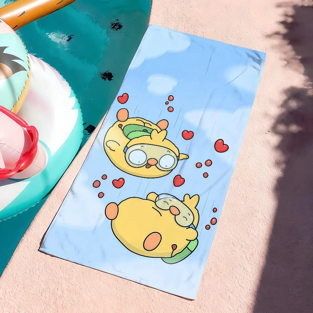 Cartoon Print Quick-Dry Beach & Bath Towel | Multi-Use