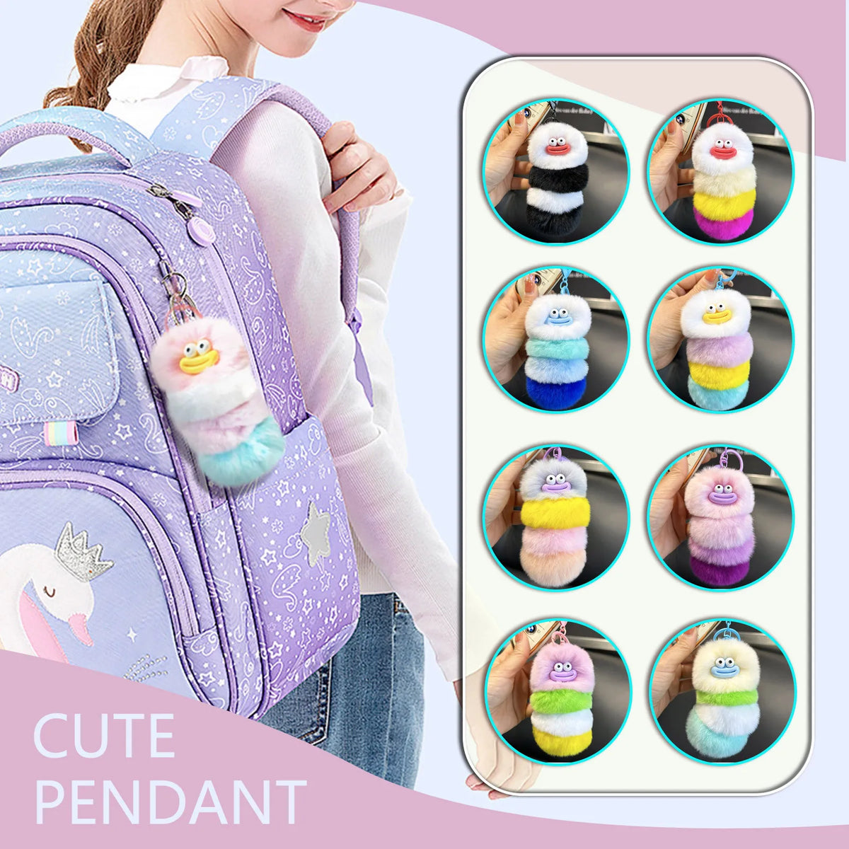 Plush Worm Keychain | Cute Back to School Gift for Kids