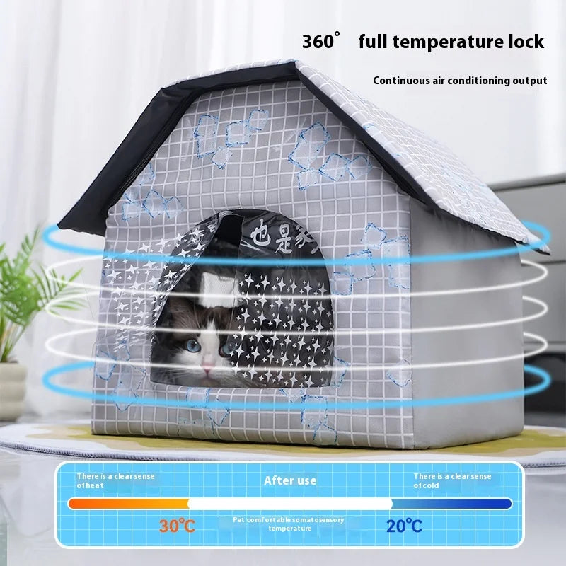 Summer Cool Bed Cats Dogs Foldable Cat Air-conditioned House Homemade