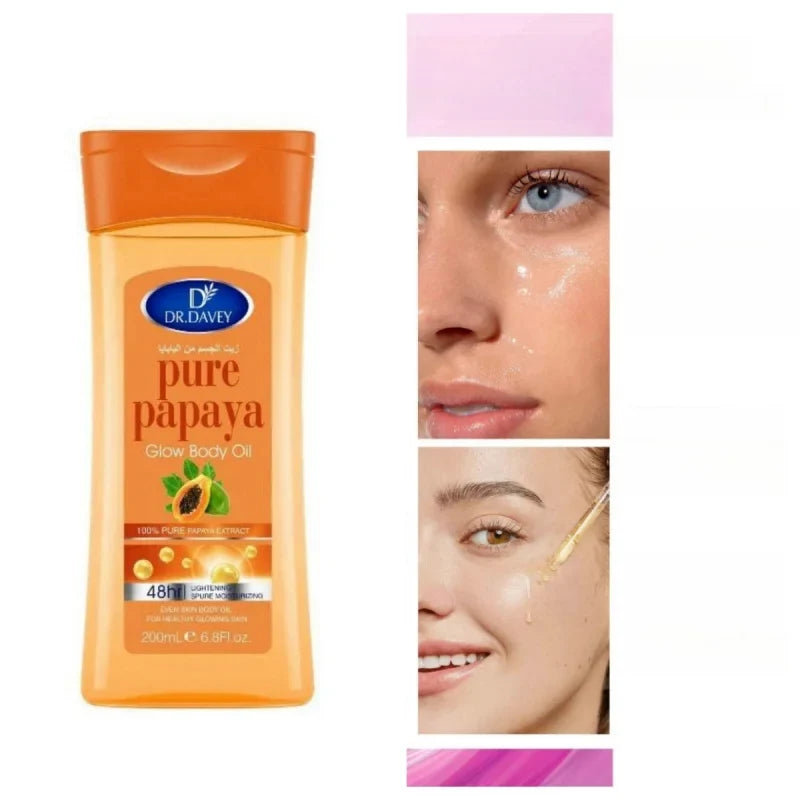 DR.DAVEY Papaya Glow Body Oil – Moisturizing Massage Oil 200ml