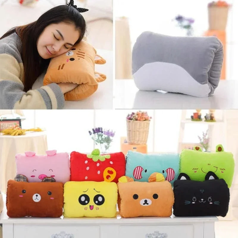 Soft Plush Hand Warmer Pillow – Kids Cartoon Stuffed Animal Cushion