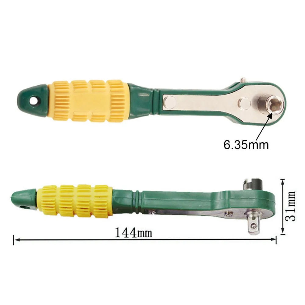 Mini 1/4" Quick Ratchet Wrench Set – Sockets 5–13mm & Bits