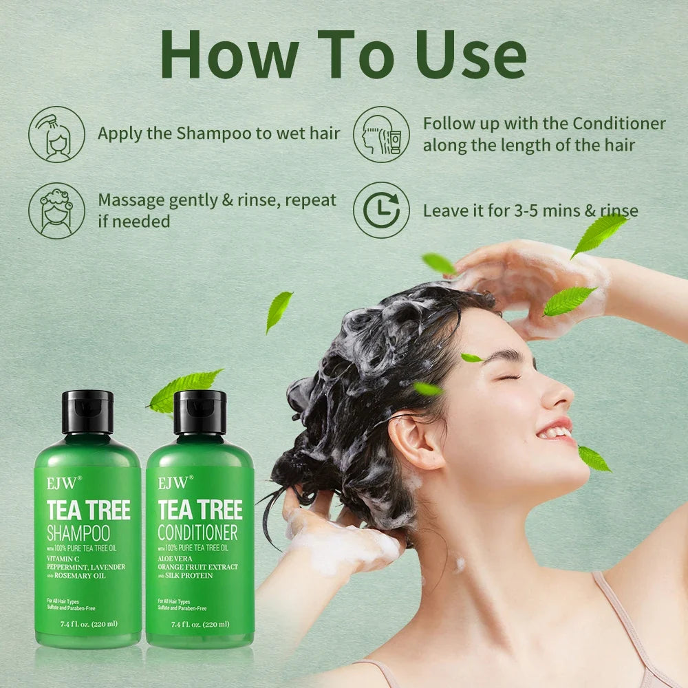 Tea Tree Oil Shampoo & Conditioner Set – Clarifying Scalp