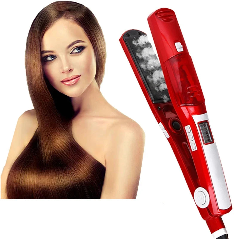 Steam Flat Iron 2-in-1 | Tourmaline Ceramic Hair Straightener