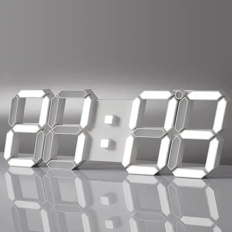 3D LED Digital Wall Clock – USB Alarm, Timer & Temp Display
