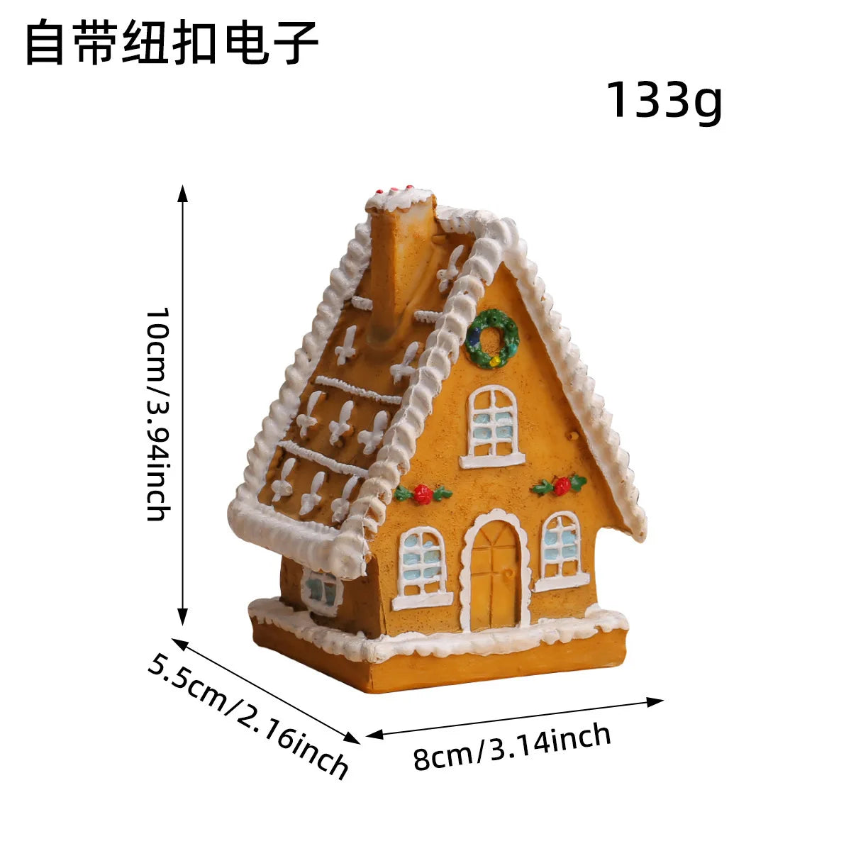 Christmas Resin Small Houses Micro-landscape LED Illuminated House
