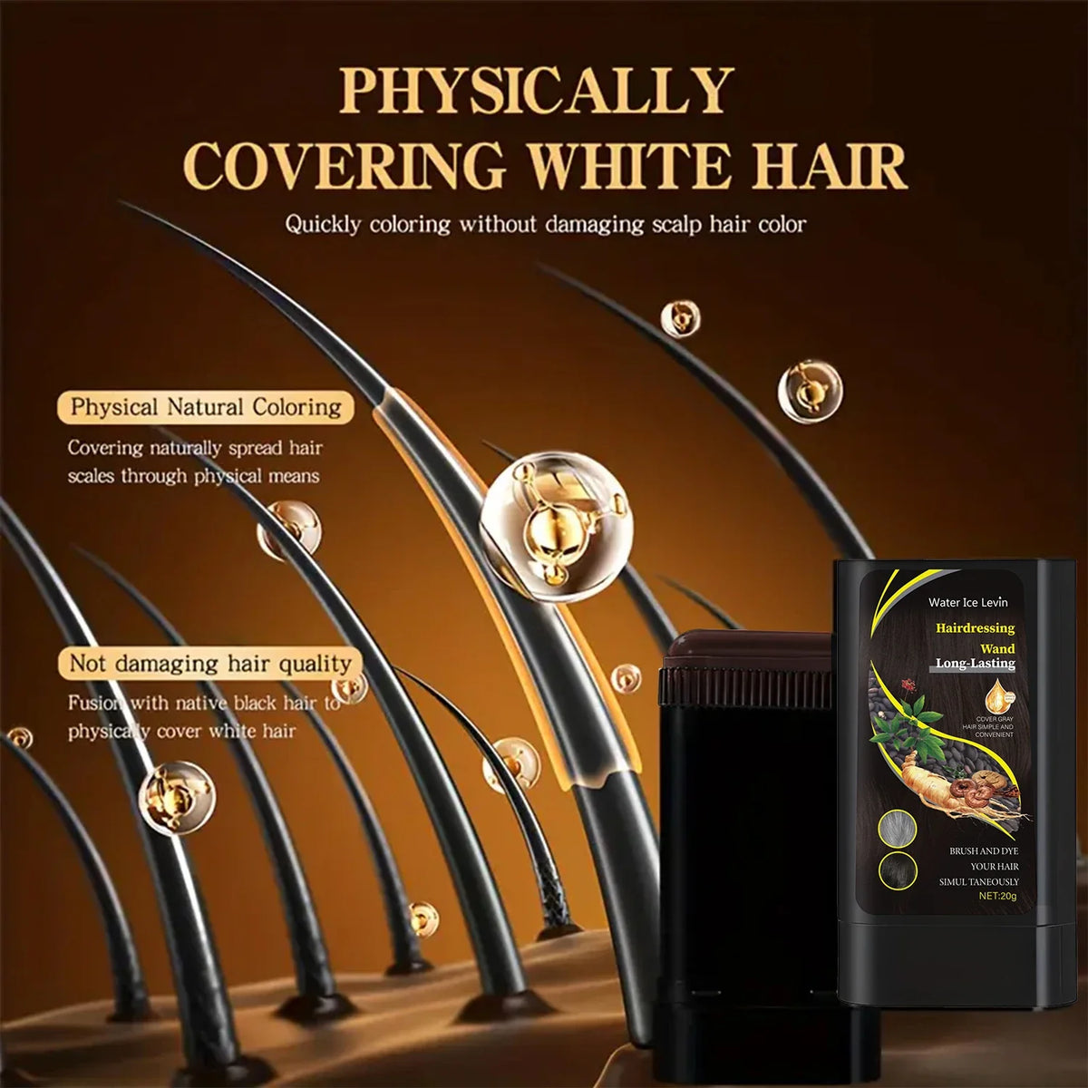 20g Quick Hair Dye Stick – Touch-Up for Brown & Black Hair