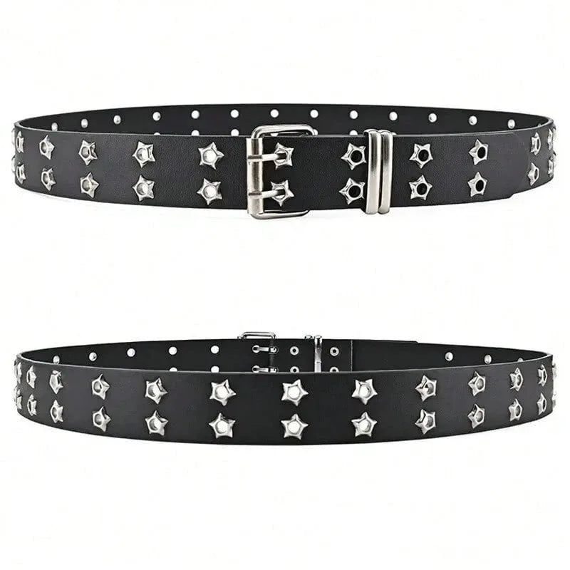 Women's Punk Star Hollow-Out PU Fashion Belt – Gothic Style