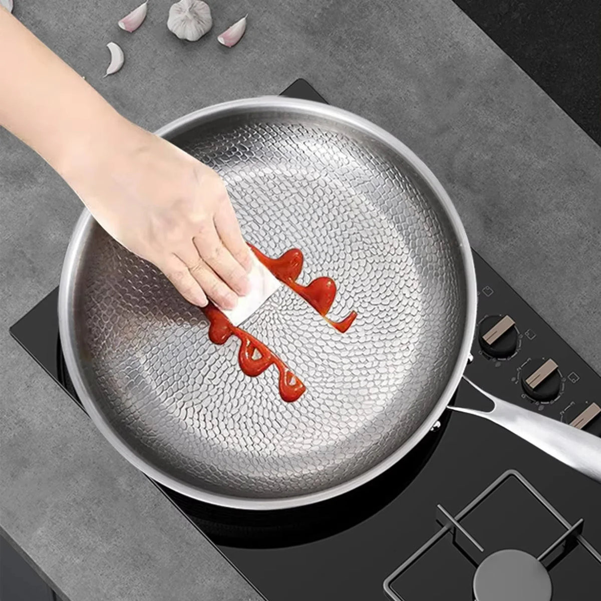 KEMORELA Titanium Non-Stick Frying Pan with Lid | Induction