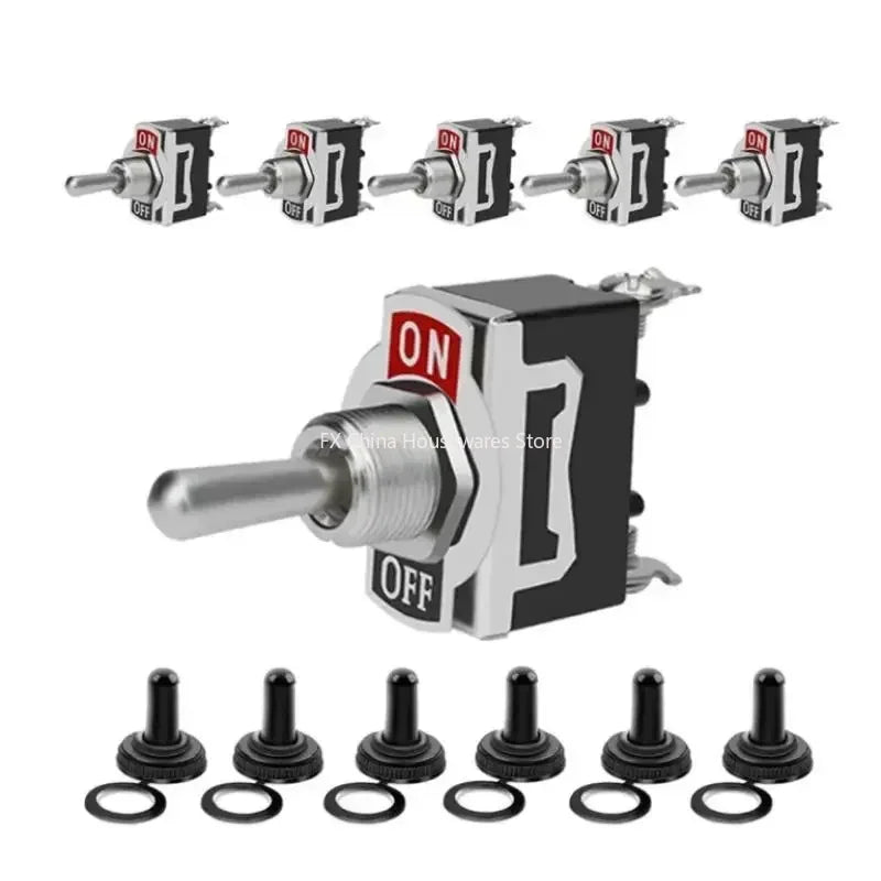 5-Pack Waterproof Rocker Toggle Switch SPST ON/OFF 16A 250V