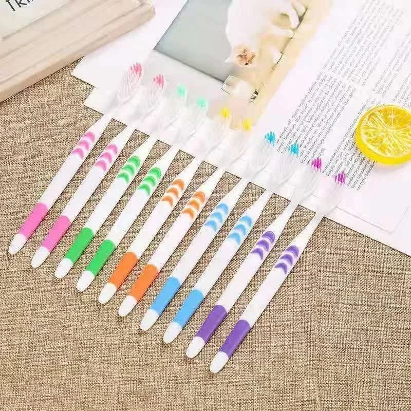 10-Pack Bamboo Charcoal Soft Toothbrushes | Eco-Friendly Travel