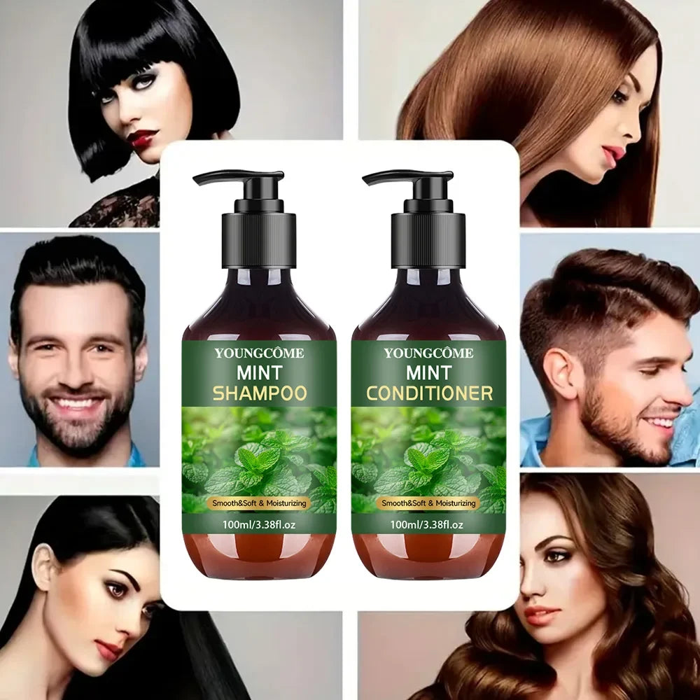 YOUNGCOME Peppermint Oil Shampoo & Conditioner Set 3.38 oz