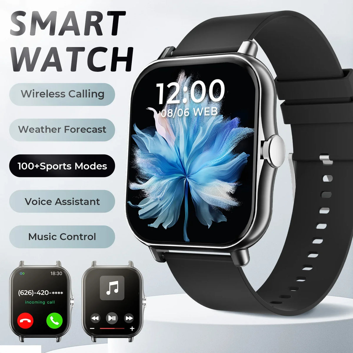 SIMSONLAB Smartwatch – Bluetooth Call & Fitness Tracker Watch