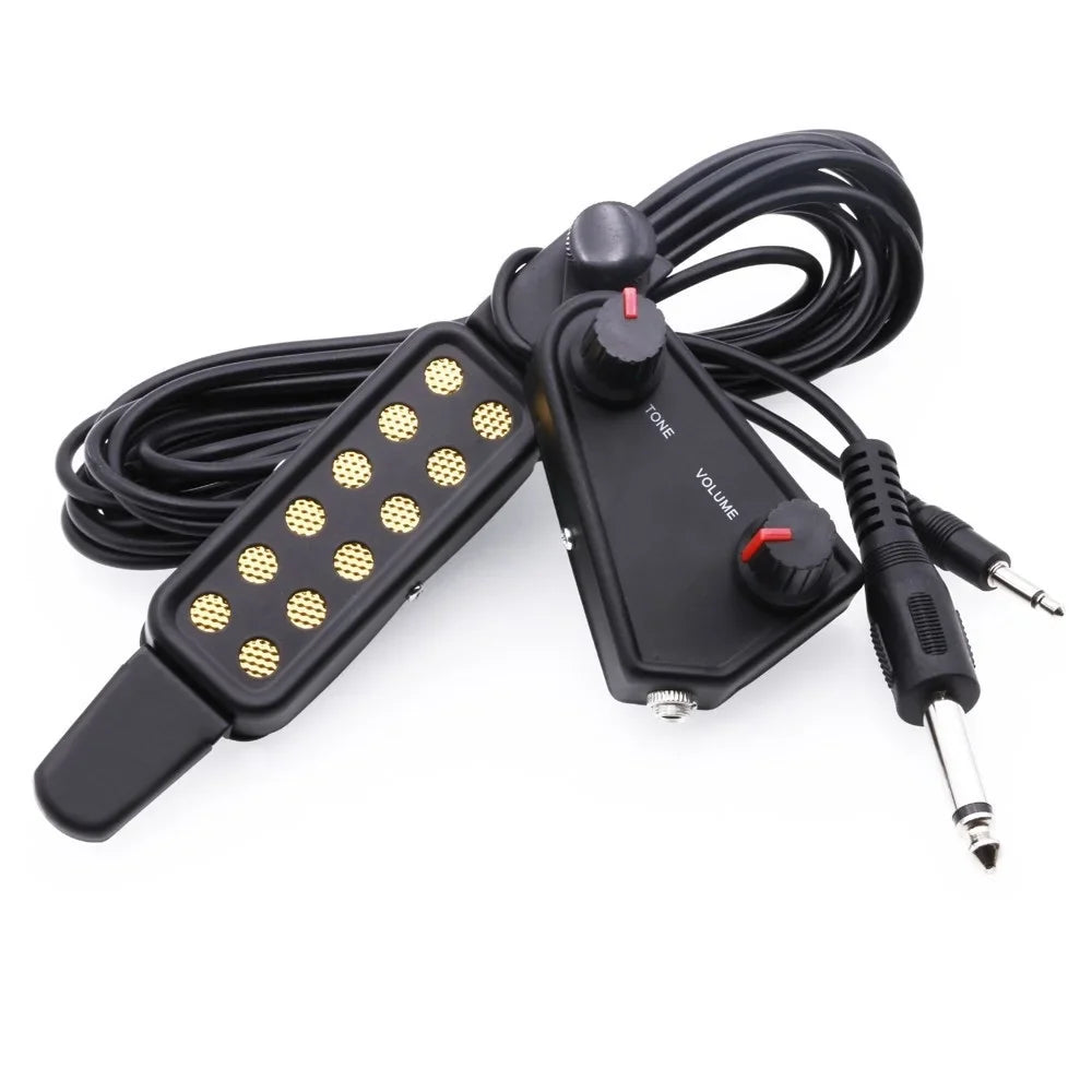 12-hole Acoustic Guitar Sound Hole Pickup Magnetic Transducer Tone