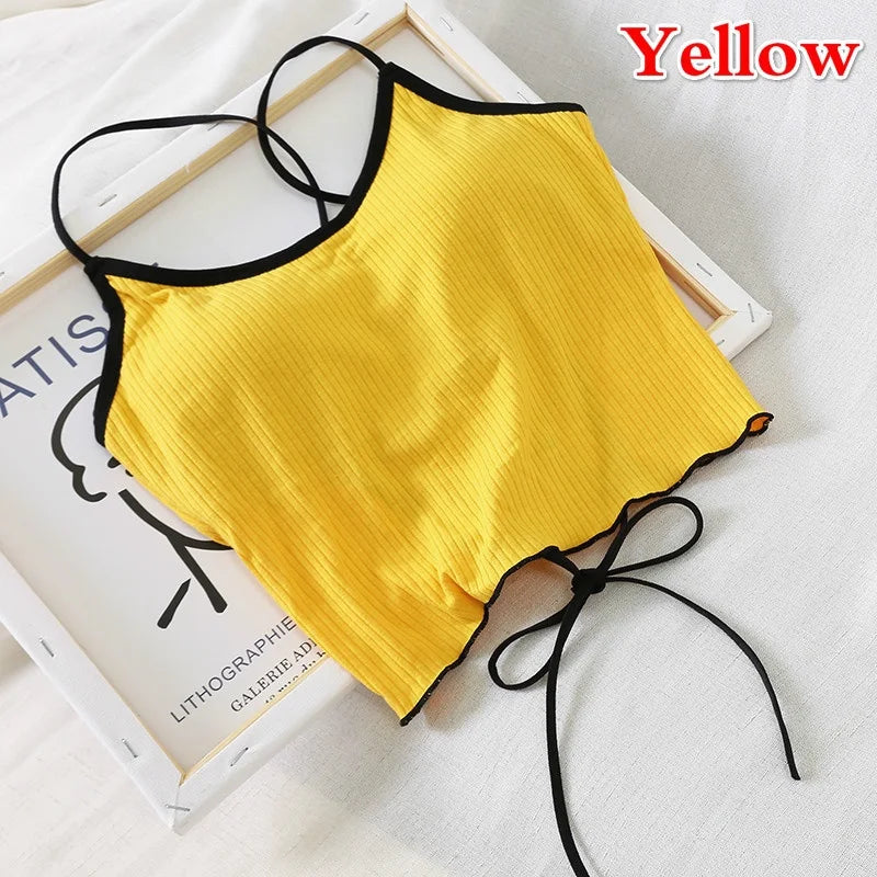 Women's Open Back Camisole Crop Top – Slim Fit Summer Tank