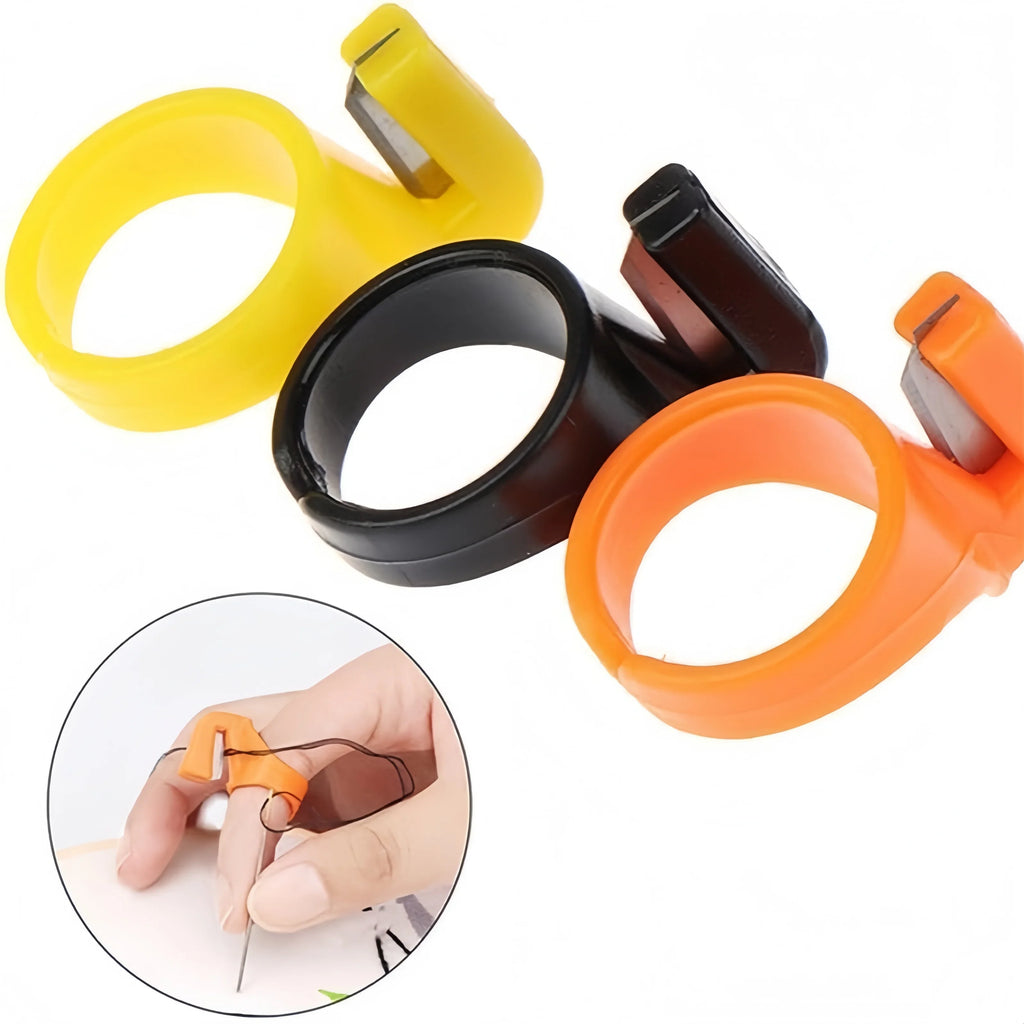Finger Thimble Thread Cutter Ring – Plastic Sewing Tool 3/10pc