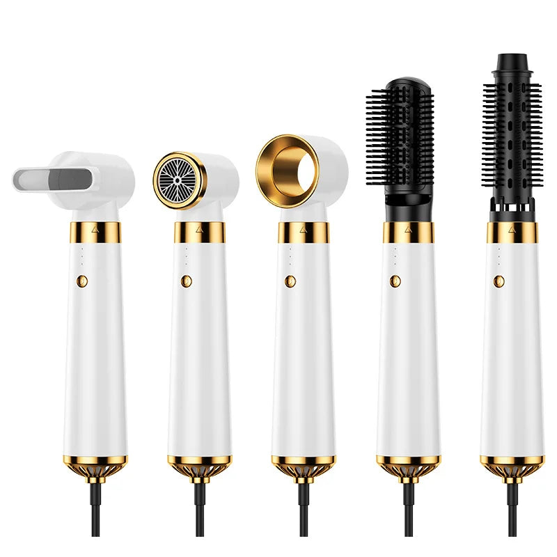 HOMEFISH 5-in-1 Hair Dryer, Curling Iron & Hot Air Comb Set