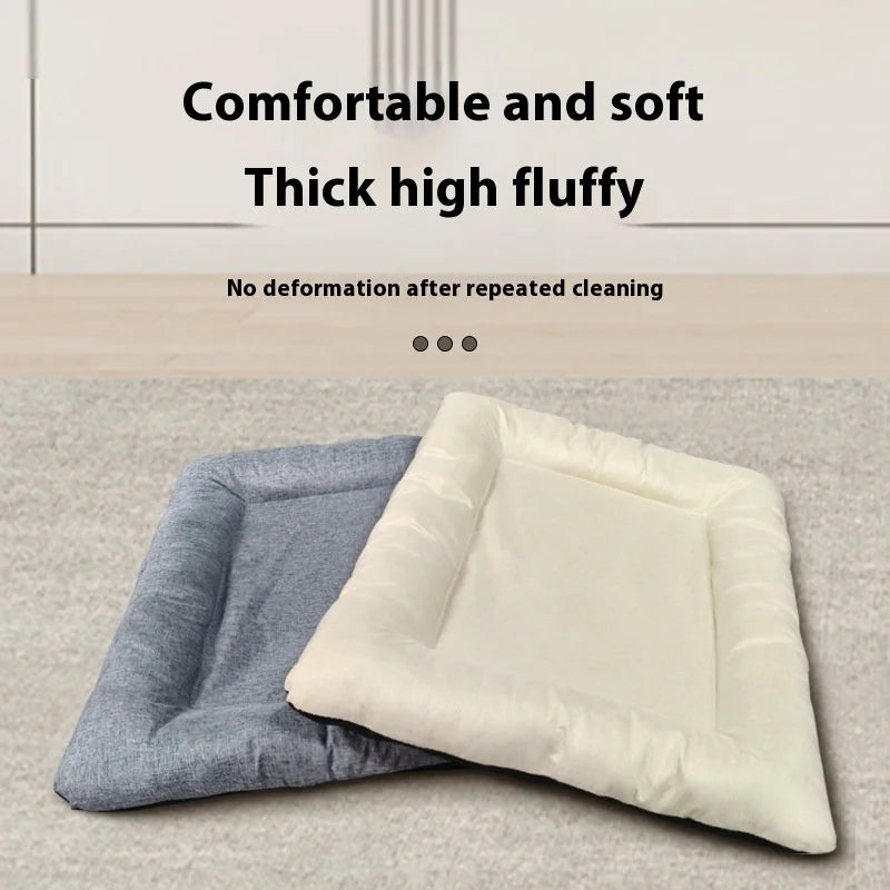 Square Dog Bed All-season Pet Cat Summer Cotton Linen Breathable Mat