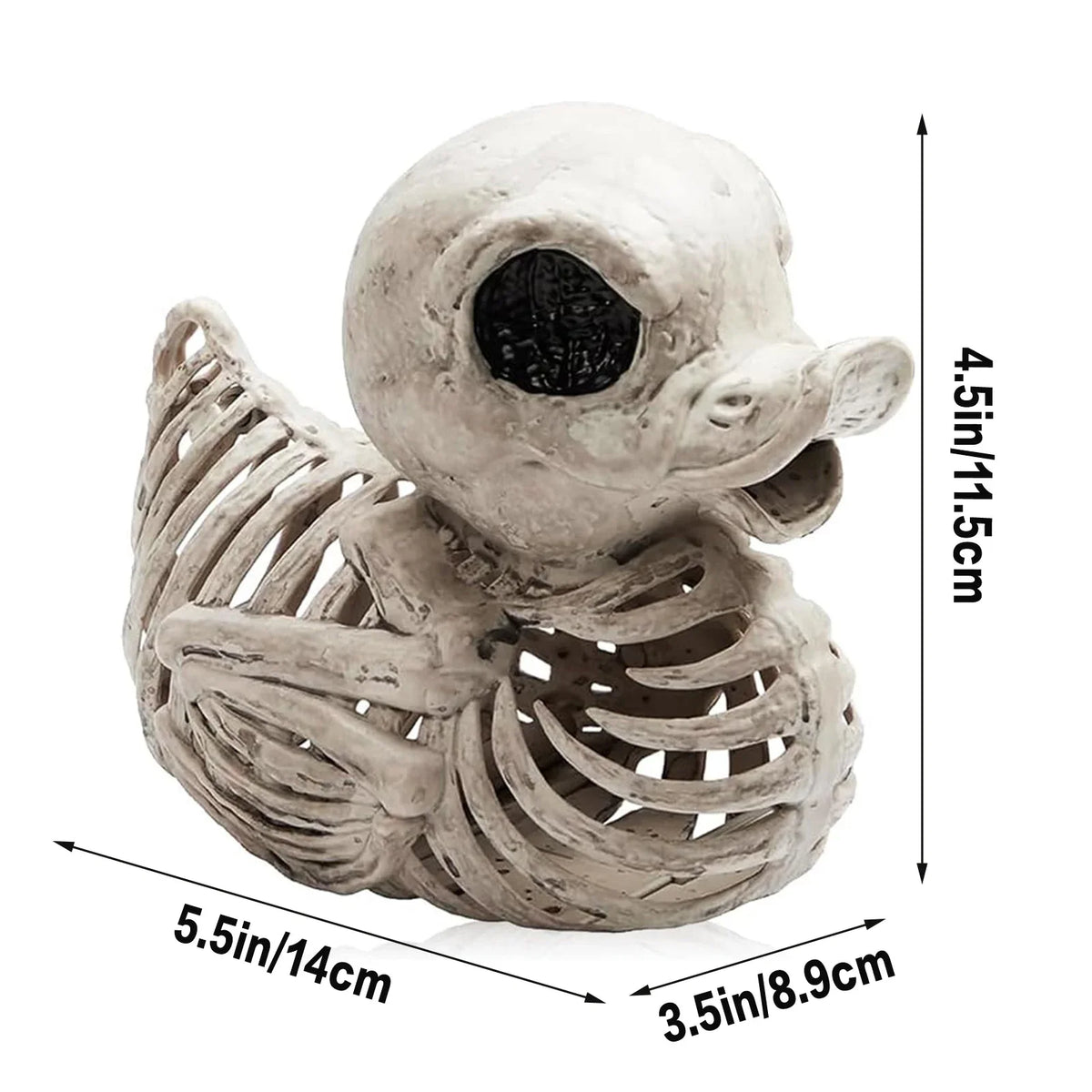 Halloween Skeleton Duck Statue | Spooky Party Decor & Prop